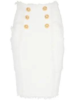 Balmain: Твидовая юбка 