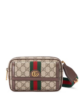 Gucci: Бежевый клатч Ophidia GG