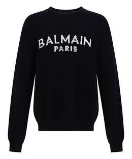 Balmain: Чёрный свитер 