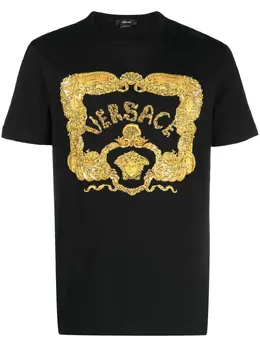 Versace: Чёрная футболка Baroque