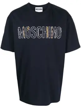 Moschino: Футболка с вышивкой 