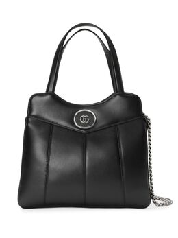 Gucci: Чёрная сумка-шоппер  GG