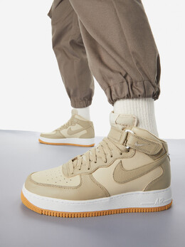 Nike: Бежевые кеды Air Force 1