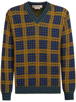 Marni: Синий свитер 
