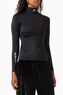 Balenciaga: Чёрный топ Sporty B