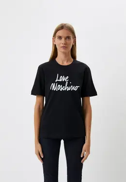 Love Moschino: Чёрная футболка 