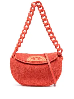 Tory Burch: Оранжевая сумка  Fleming
