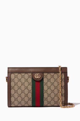 Gucci: Коричневая сумка Ophidia GG