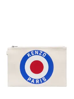 Kenzo: Белый клатч 