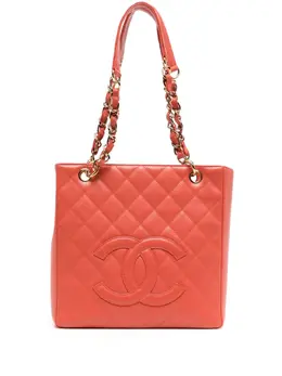 CHANEL Pre-Owned: Оранжевая сумка-шоппер 