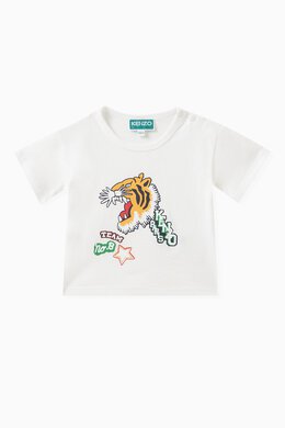 Kenzo: Хлопковая футболка Tiger