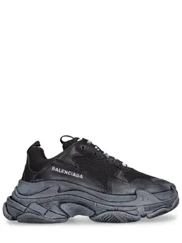 BALENCIAGA: Чёрные кроссовки  Triple S