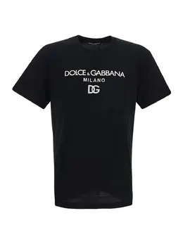 Dolce&Gabbana Velvet Print Logo T-Shirt g8pd7zg7b9xn0000