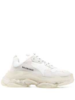 Balenciaga: Белые кроссовки Triple S Clear Sole