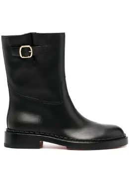Santoni: Чёрные ботинки 