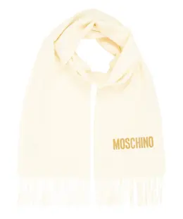 Moschino: Белый шарф 