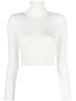 Elisabetta Franchi: Белый свитер  Horsebit