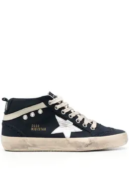 Golden Goose: Синие кроссовки  Mid Star