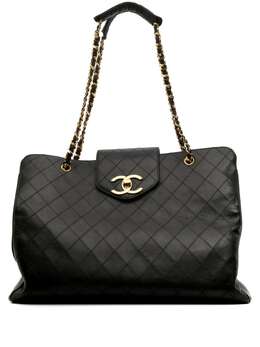 CHANEL Pre-Owned: Чёрная сумка-шоппер 