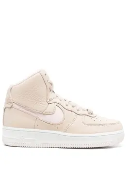 Nike: Бежевые кроссовки Air Force 1 High