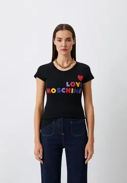 Love Moschino: Чёрная футболка 