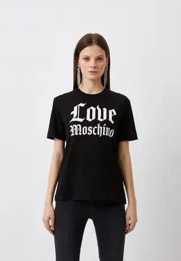 Love Moschino: Чёрная футболка 