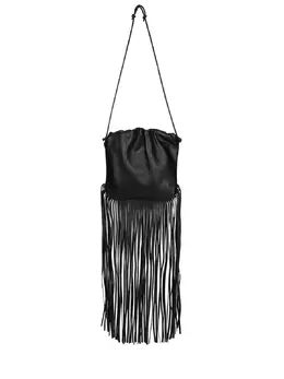 BOTTEGA VENETA: Чёрная сумка  Fringe Pouch