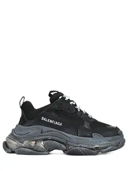 BALENCIAGA: Чёрные кроссовки Triple S