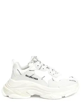 BALENCIAGA: Белые кроссовки Triple S