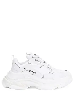 BALENCIAGA: Белые кроссовки Triple S