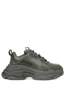 BALENCIAGA: Зелёные кроссовки Triple S