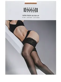 WOLFORD: Бежевые чулки 