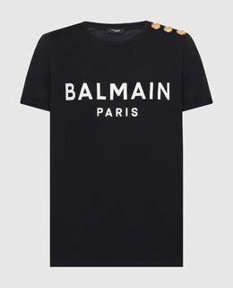 Balmain: Чёрная футболка 