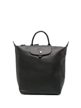 Longchamp: Чёрный рюкзак  Le Pliage