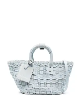 Balenciaga: Голубая сумка-шоппер  Bistro Basket