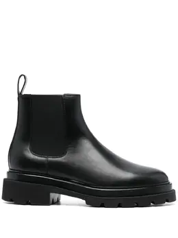 Santoni: Чёрные ботинки 