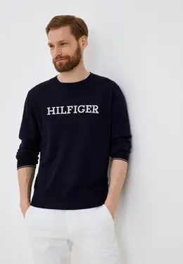 Tommy Hilfiger: Синий свитер 