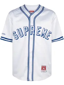 Supreme: Атласная футболка  Mitchell Ness