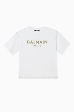 Balmain: Хлопковая футболка Paris