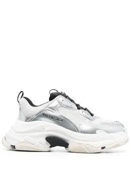 Balenciaga: Чёрные кроссовки  Triple S