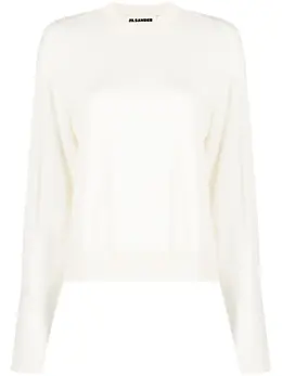 Jil Sander: Белый свитер 