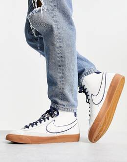 Nike: Тёмные кроссовки Blazer Mid 77