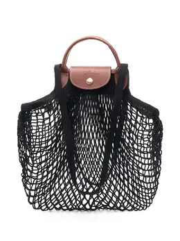 Longchamp: Чёрная сумка  Le Pliage