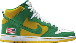 Nike: Зелёные кроссовки  Dunk High Pro SB