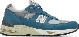 New Balance: Голубые кроссовки  991