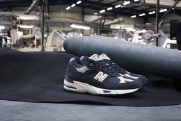 New Balance: Синие кроссовки  991