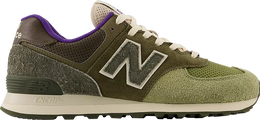 New Balance: Зелёные кроссовки 574