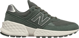 New Balance: Зелёные кроссовки  574