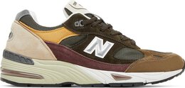 New Balance: Зелёные кроссовки  991