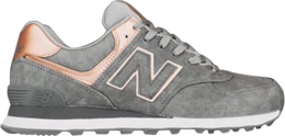 New Balance: Серебристые кроссовки  574